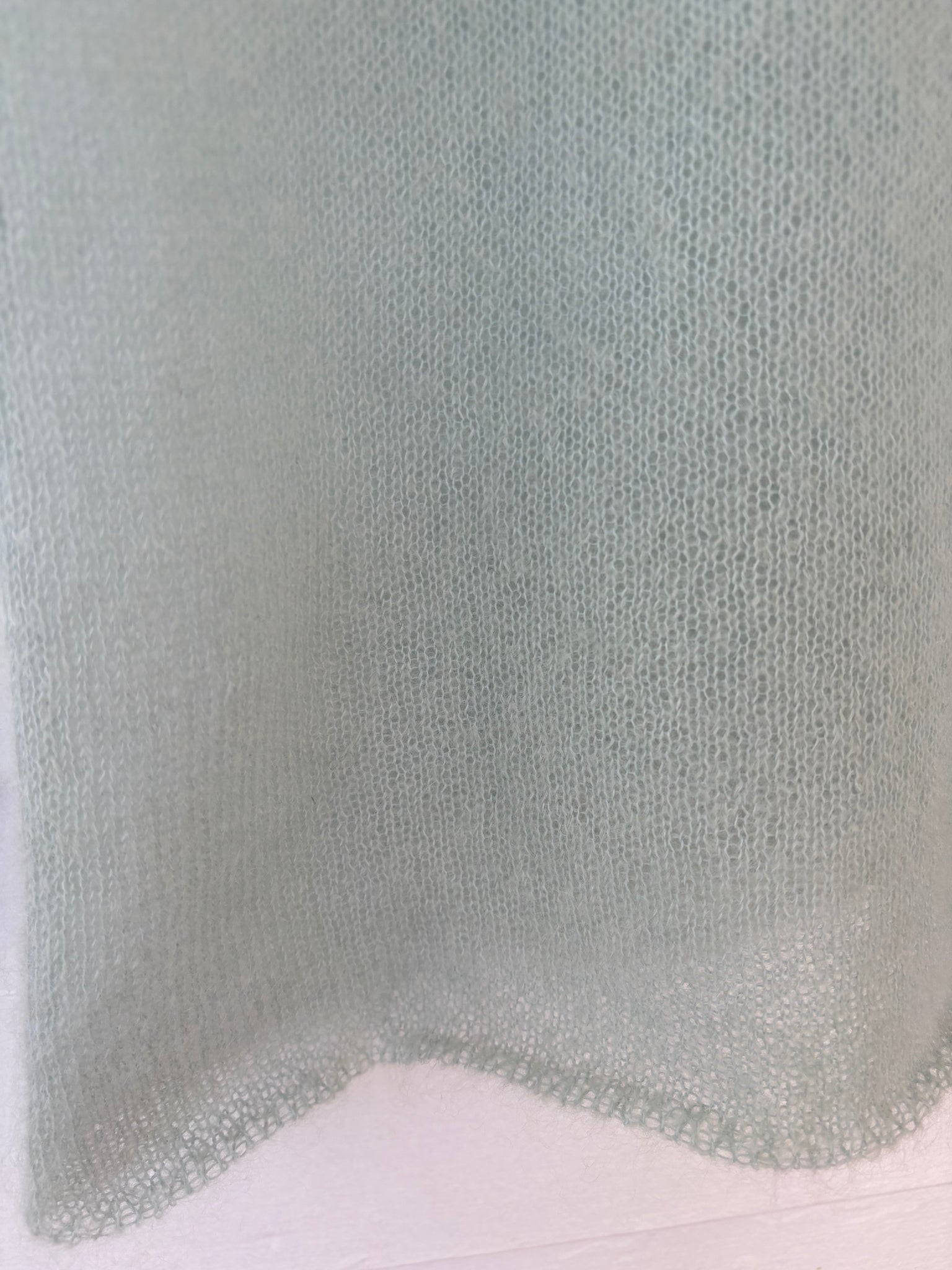 2000s Light Blue Fuzzy Mohair Knit Sweater Short Sleeve DKNY