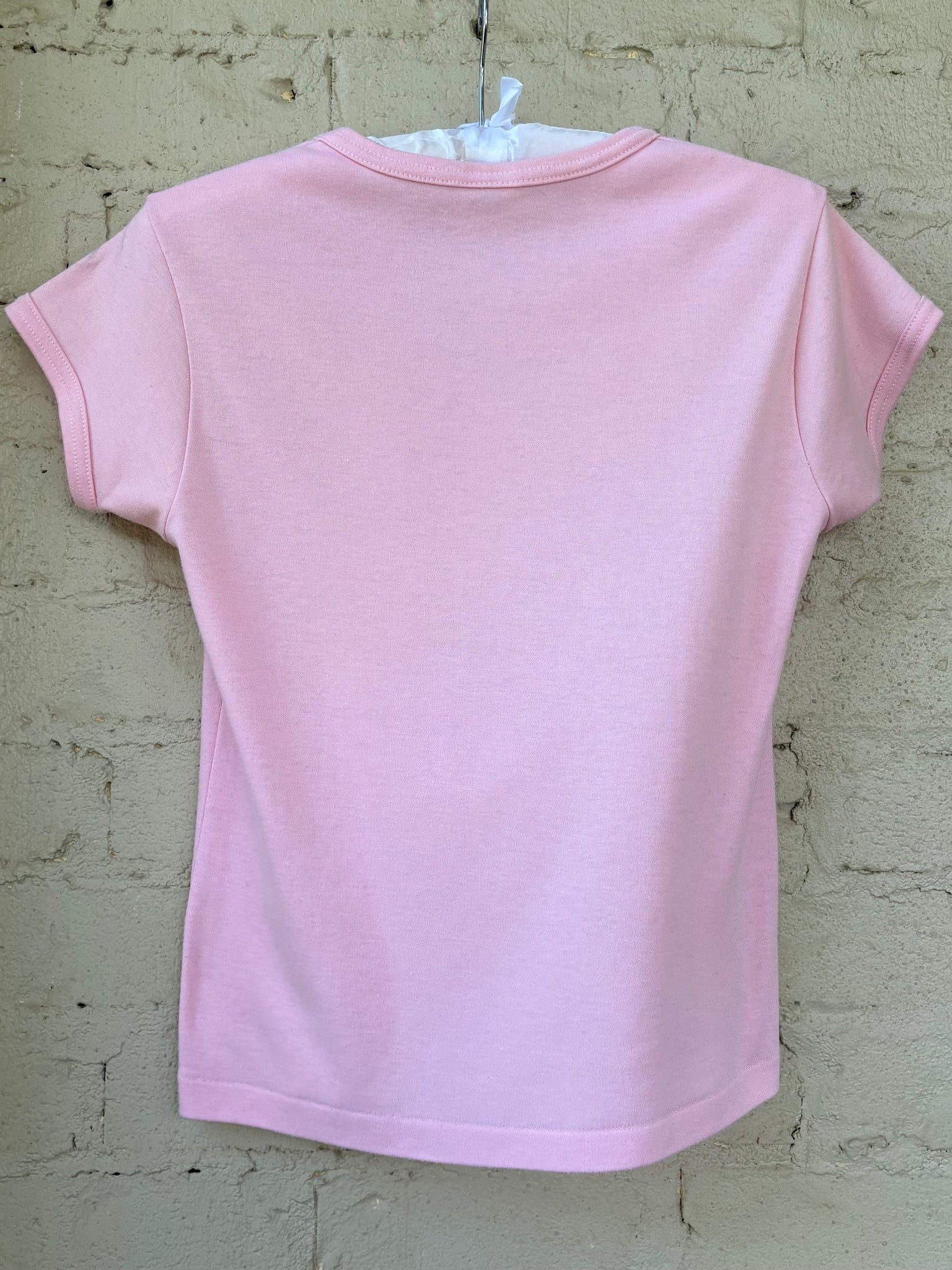 1980s San Francisco Pink Tee T Shirt Short Sleeve French Cut Heart