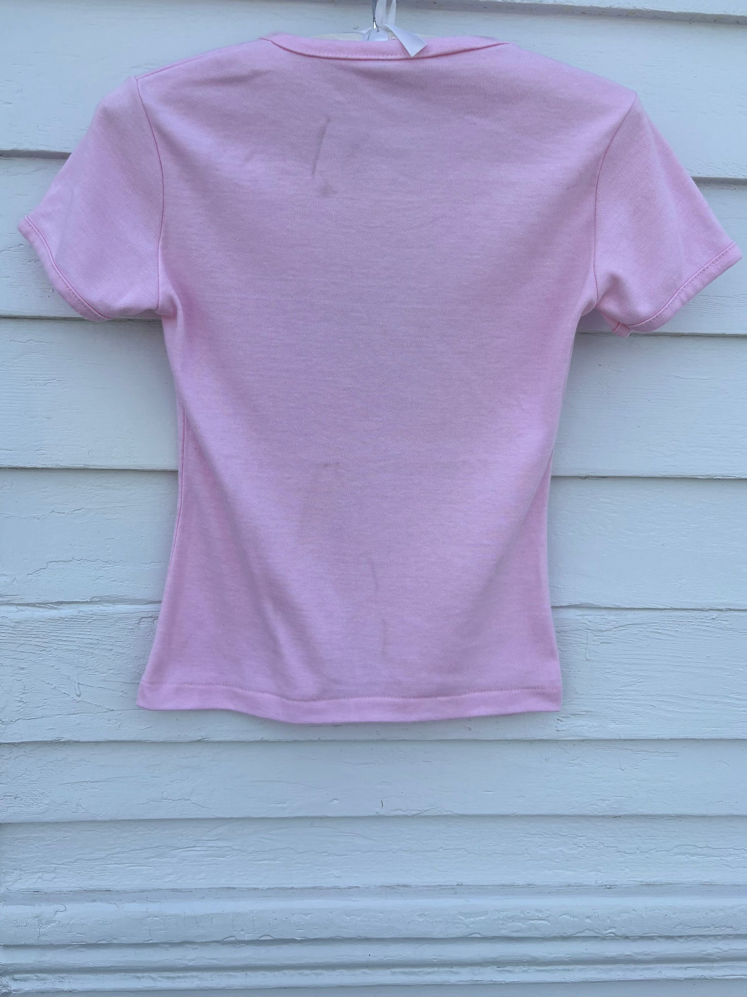 1980s Unicorn Pink Tee T Shirt Short Sleeve French Cut Airbrush