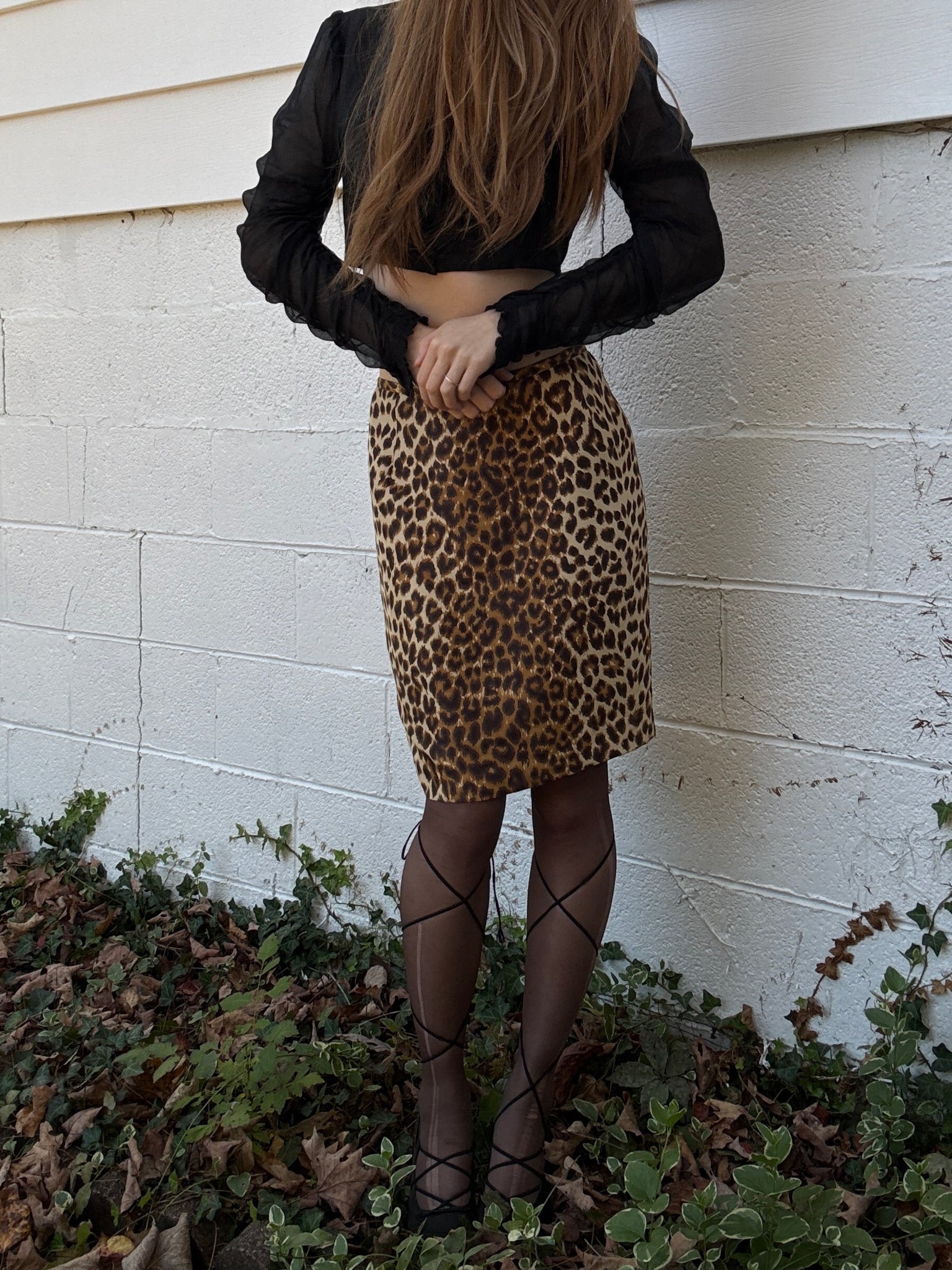 1990s Leopard Print Silk Mini Skirt