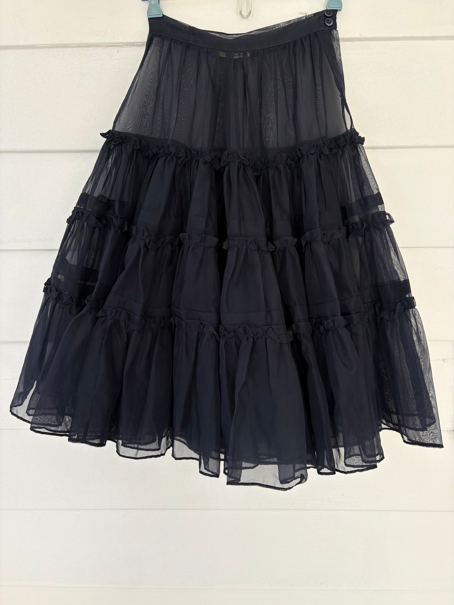 1950s Navy Blue Sheer Layered Skirt Petticoat