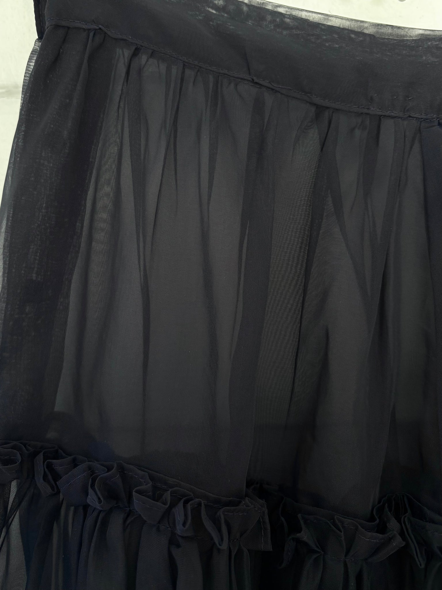 1950s Navy Blue Sheer Layered Skirt Petticoat
