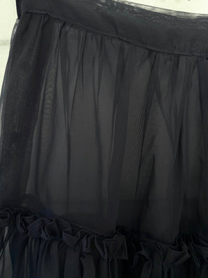 1950s Navy Blue Sheer Layered Skirt Petticoat