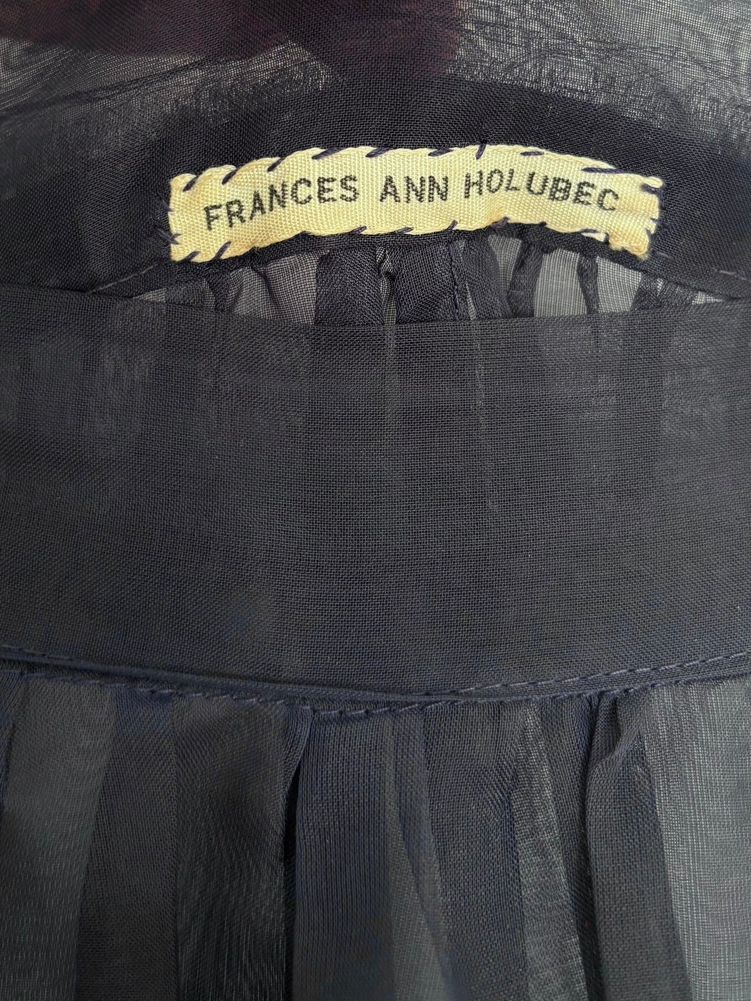 1950s Navy Blue Sheer Layered Skirt Petticoat