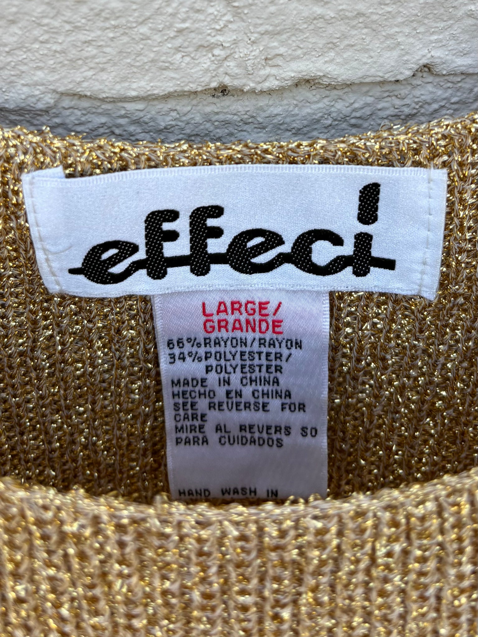 1980s Gold Glitter Sparkle Lurex Knit Sweater Tank Top