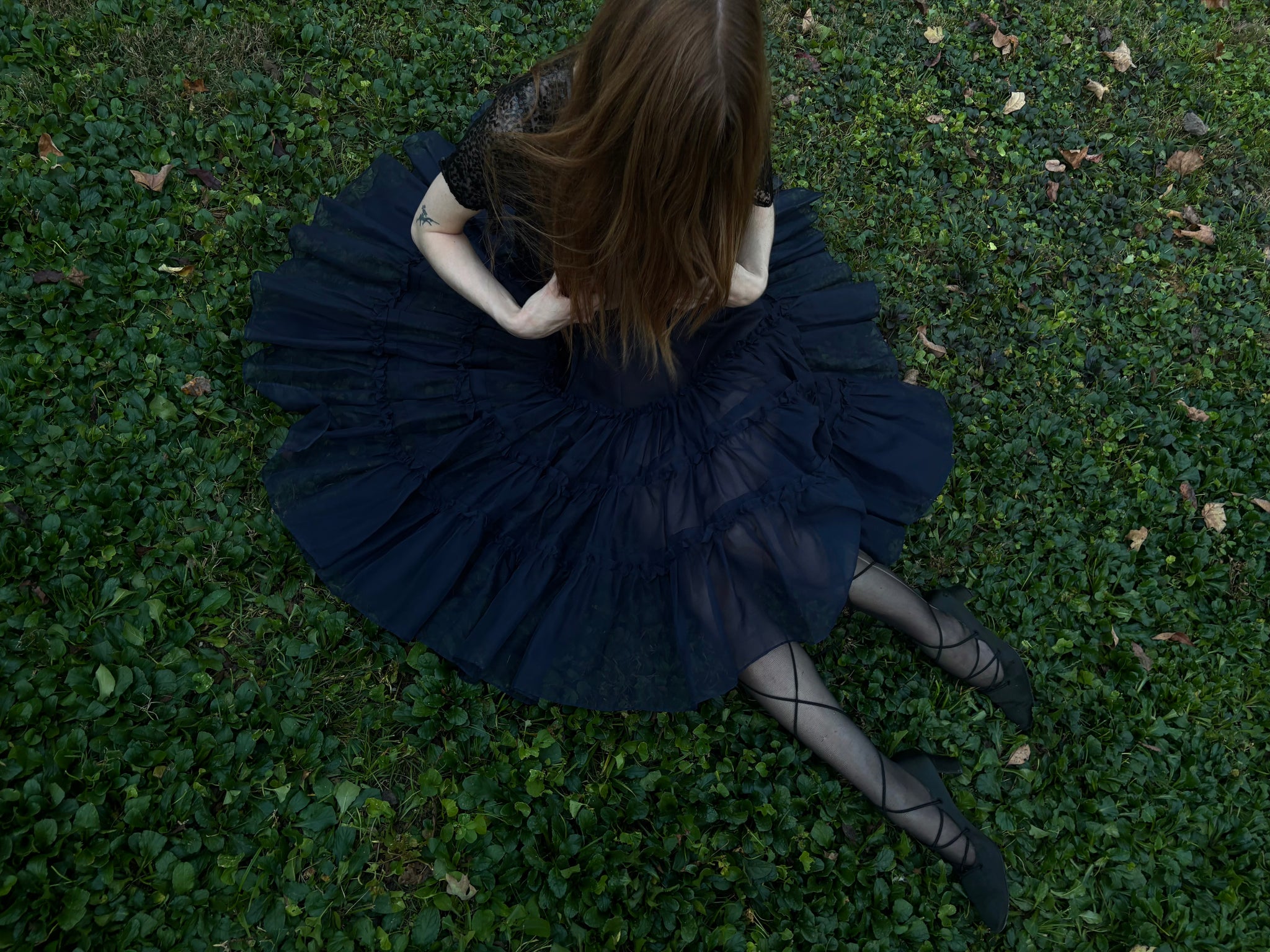 1950s Navy Blue Sheer Layered Skirt Petticoat