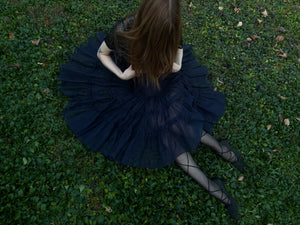 1950s Navy Blue Sheer Layered Skirt Petticoat