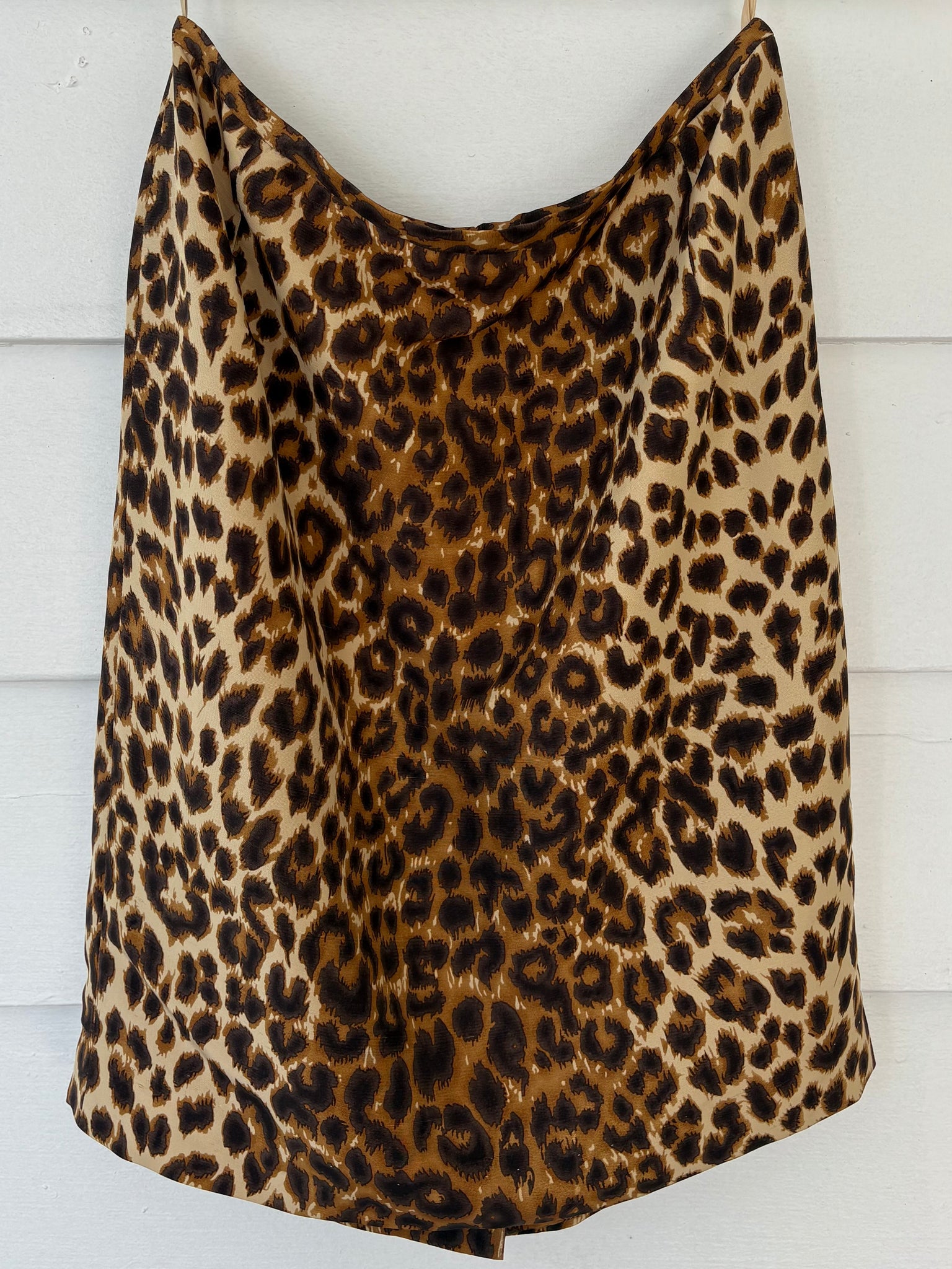 1990s Leopard Print Silk Mini Skirt