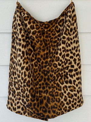 1990s Leopard Print Silk Mini Skirt