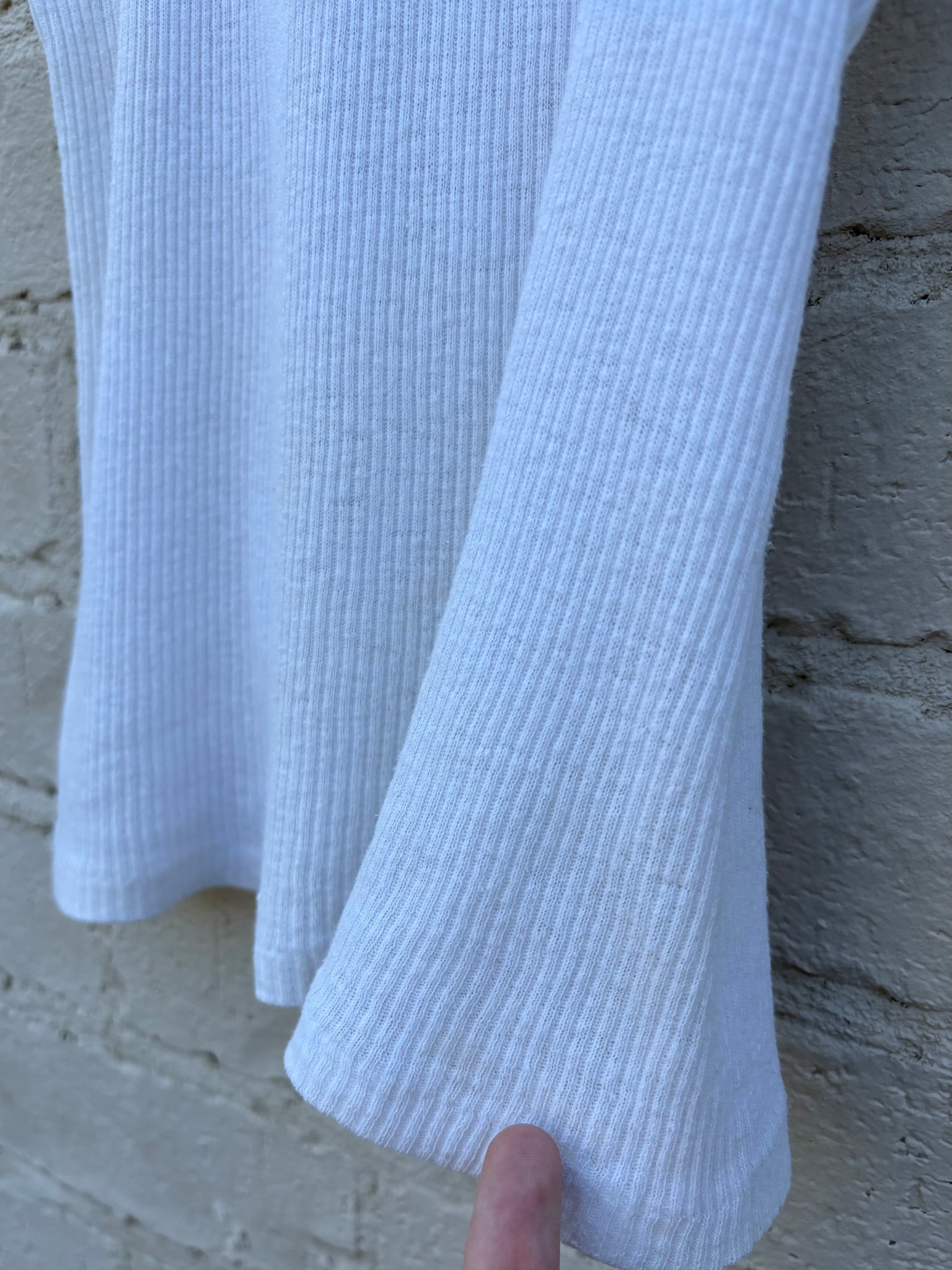 1950s White Cotton Ribbed Tank Top Cropped