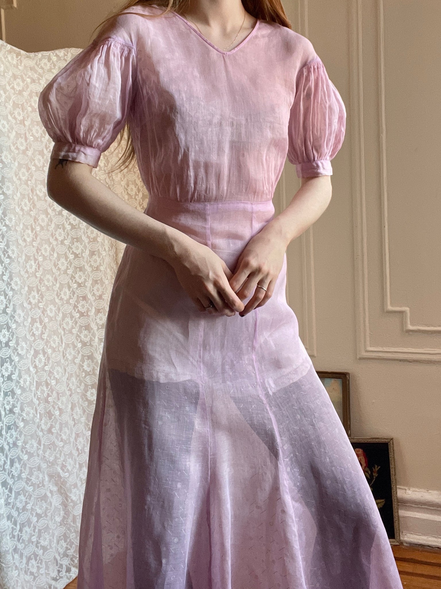 purple dress puff sleeves Lavender Dreams Dress Teuta Matoshi