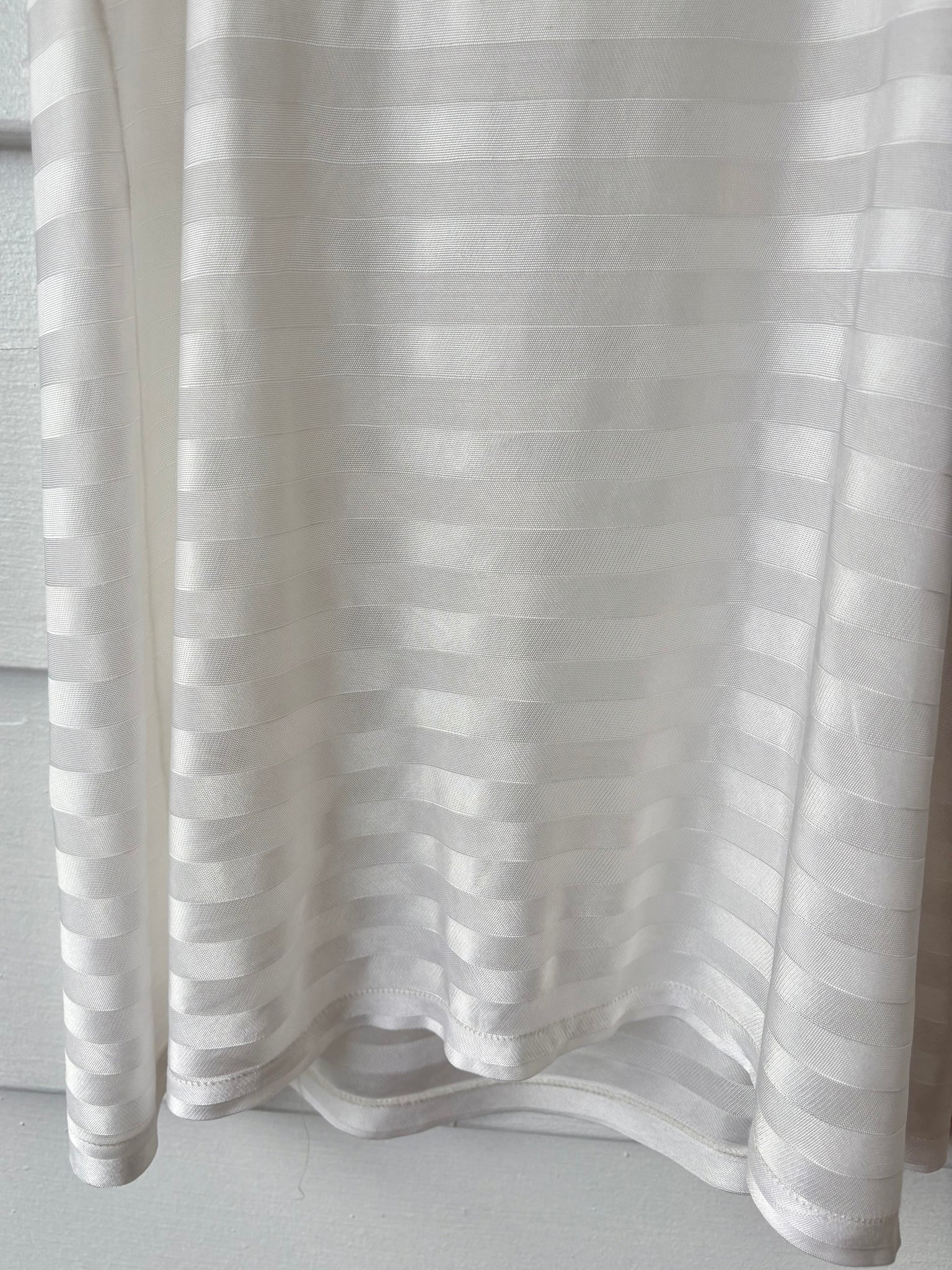 1940s White Slip Mini Dress Rayon Stripes Van Raalte