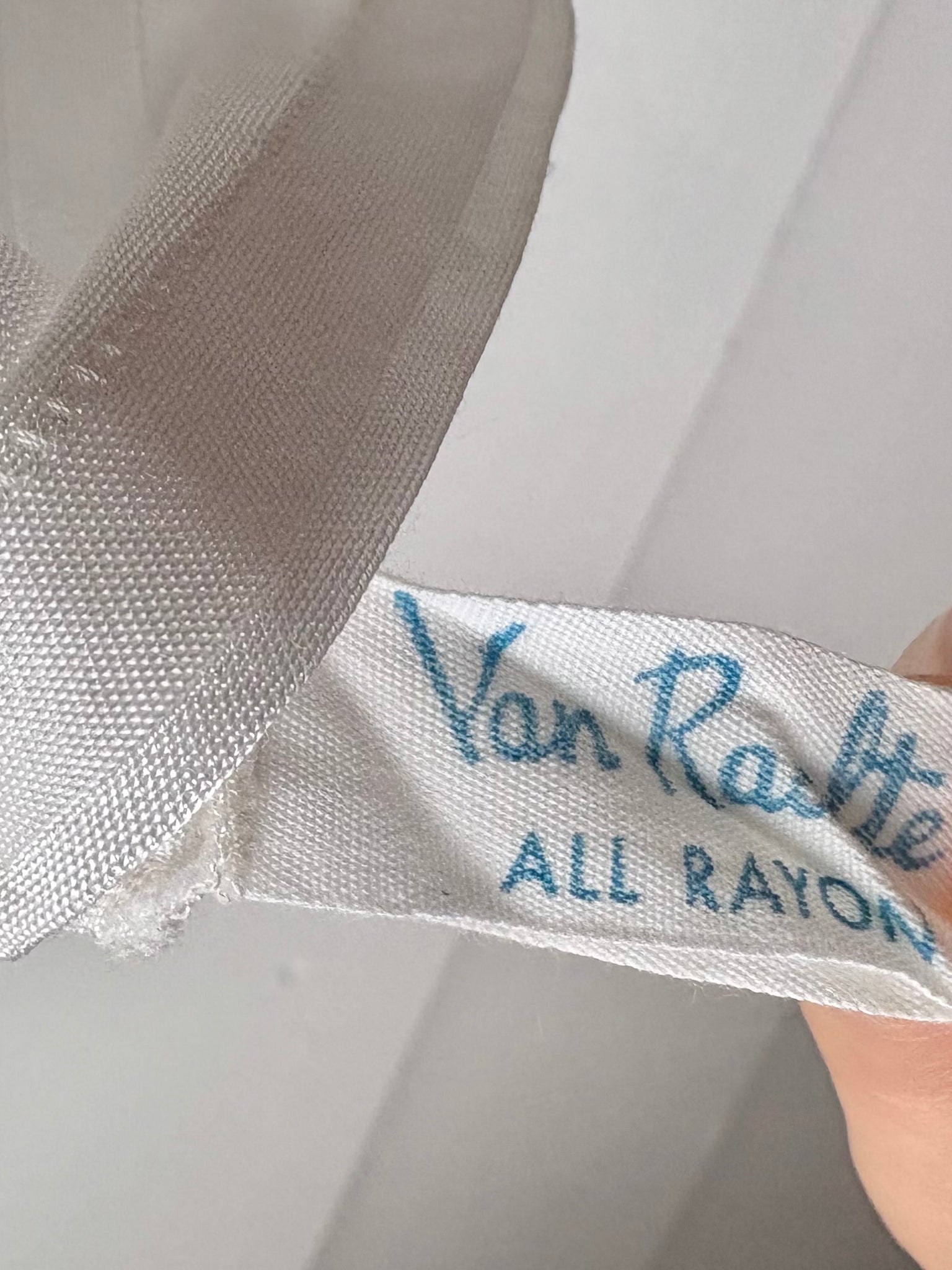 1940s White Slip Mini Dress Rayon Stripes Van Raalte