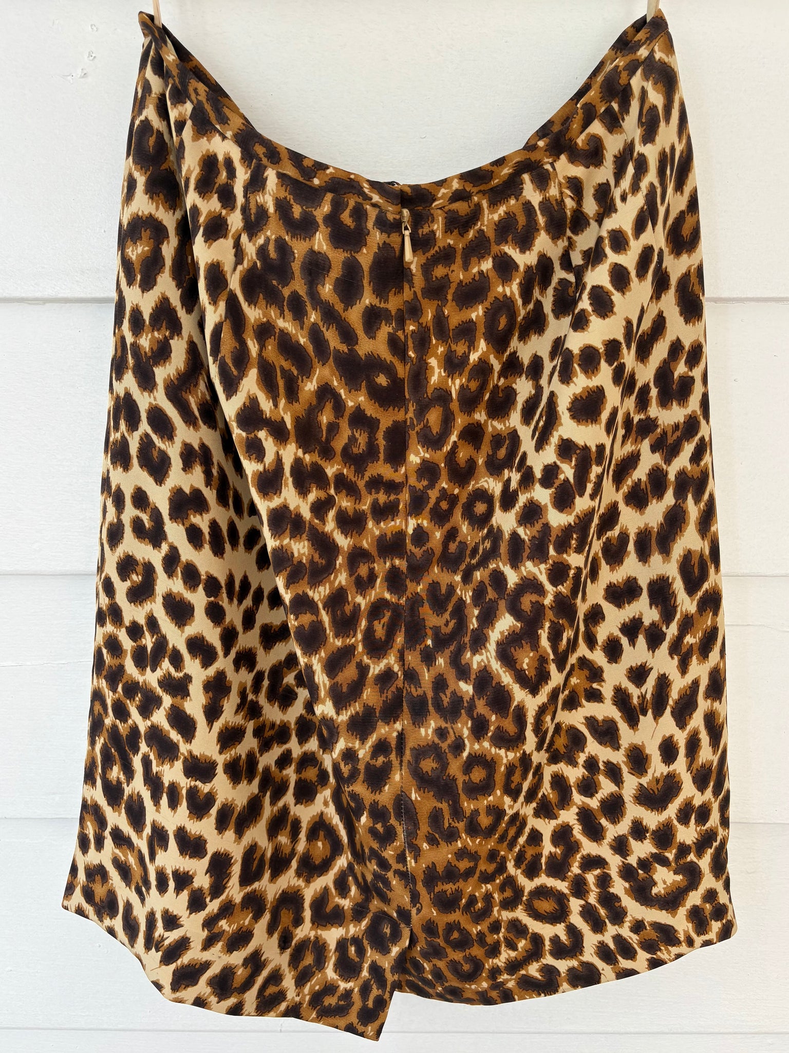 1990s Leopard Print Silk Mini Skirt