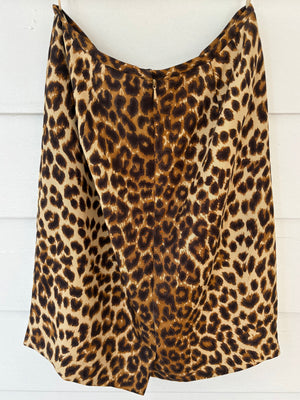 1990s Leopard Print Silk Mini Skirt