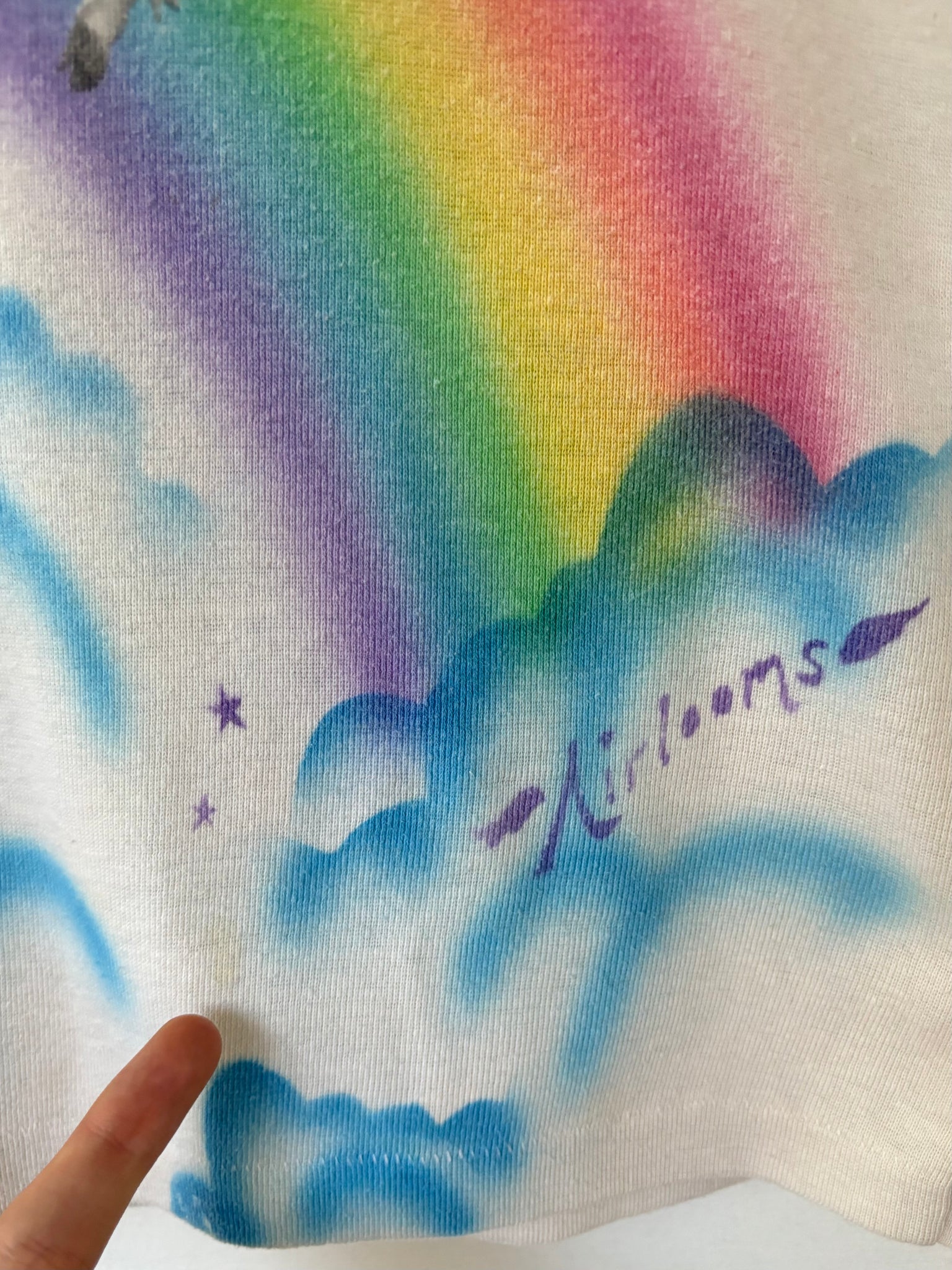 1980s Unicorn Pink Tee T Shirt Short Sleeve French Cut Airbrush
