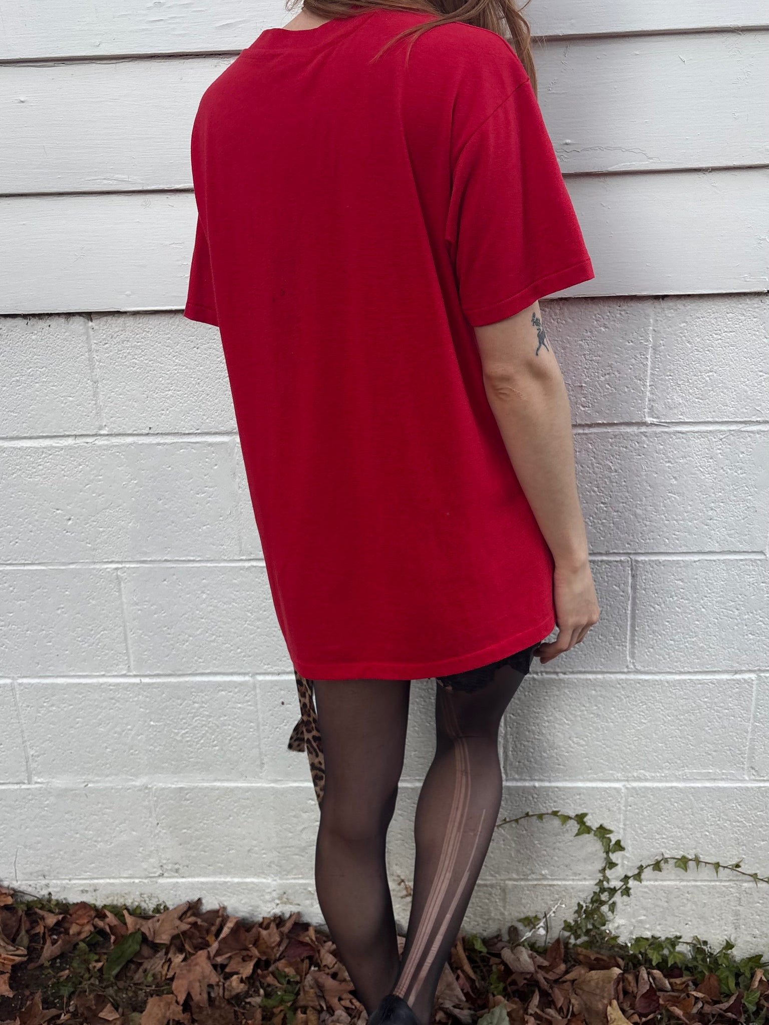 1980s Red Tee T Shirt Short Sleeve Are We Having Fun Yet?
