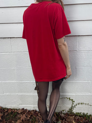 1980s Red Tee T Shirt Short Sleeve Are We Having Fun Yet?
