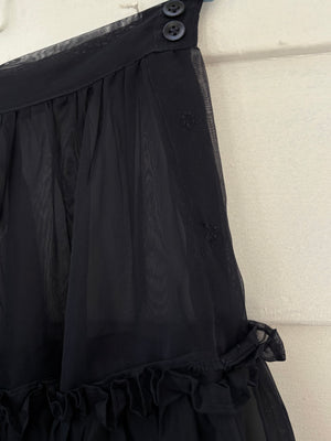 1950s Navy Blue Sheer Layered Skirt Petticoat