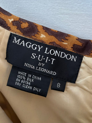 1990s Leopard Print Silk Mini Skirt