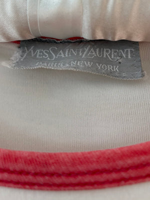 1980s Yves Saint Laurent Script Red White Ringer Tee T Shirt Short Sleeve