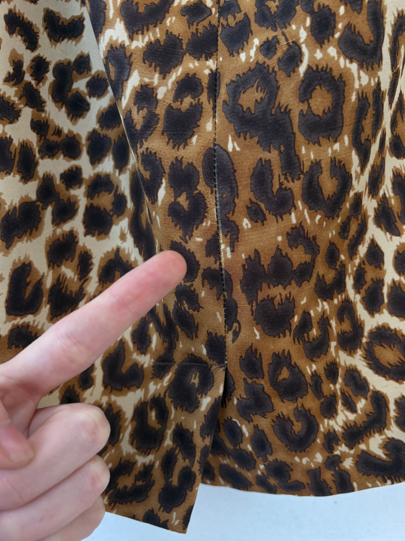 1990s Leopard Print Silk Mini Skirt