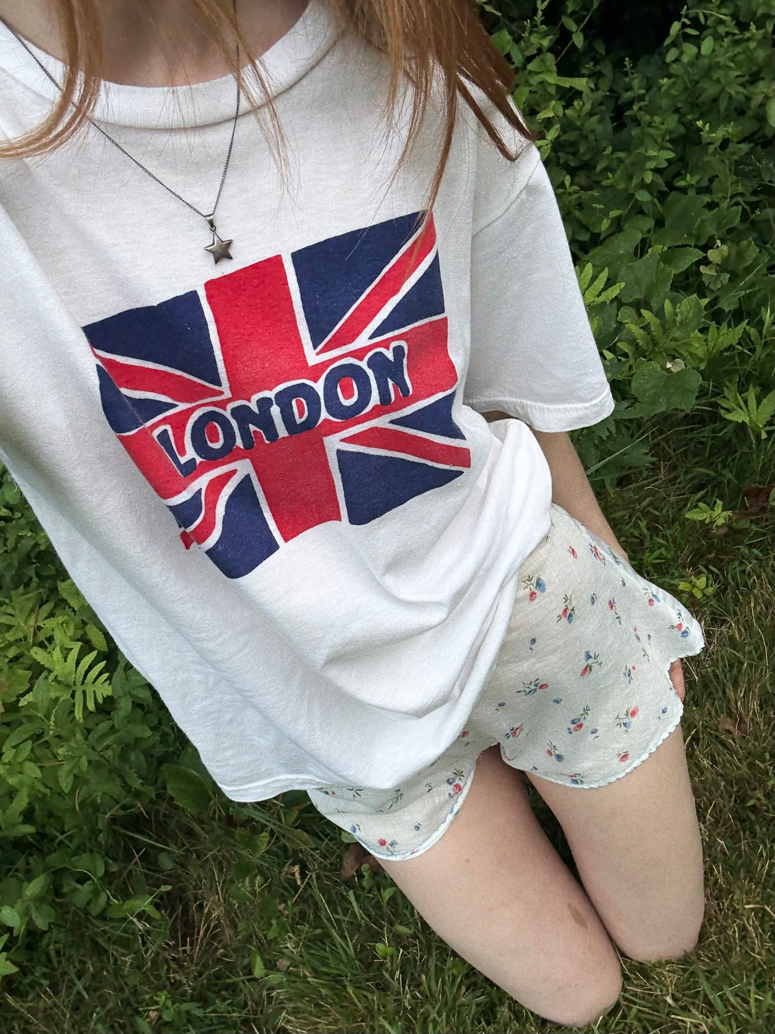 1980s London Print Union Jack Tee T Shirt