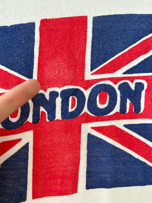 1980s London Print Union Jack Tee T Shirt