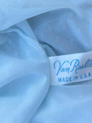 1960s Dotted Mesh Lace Skirt Light Blue Nylon