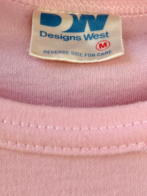 1980s San Francisco Pink Tee T Shirt Short Sleeve French Cut Heart