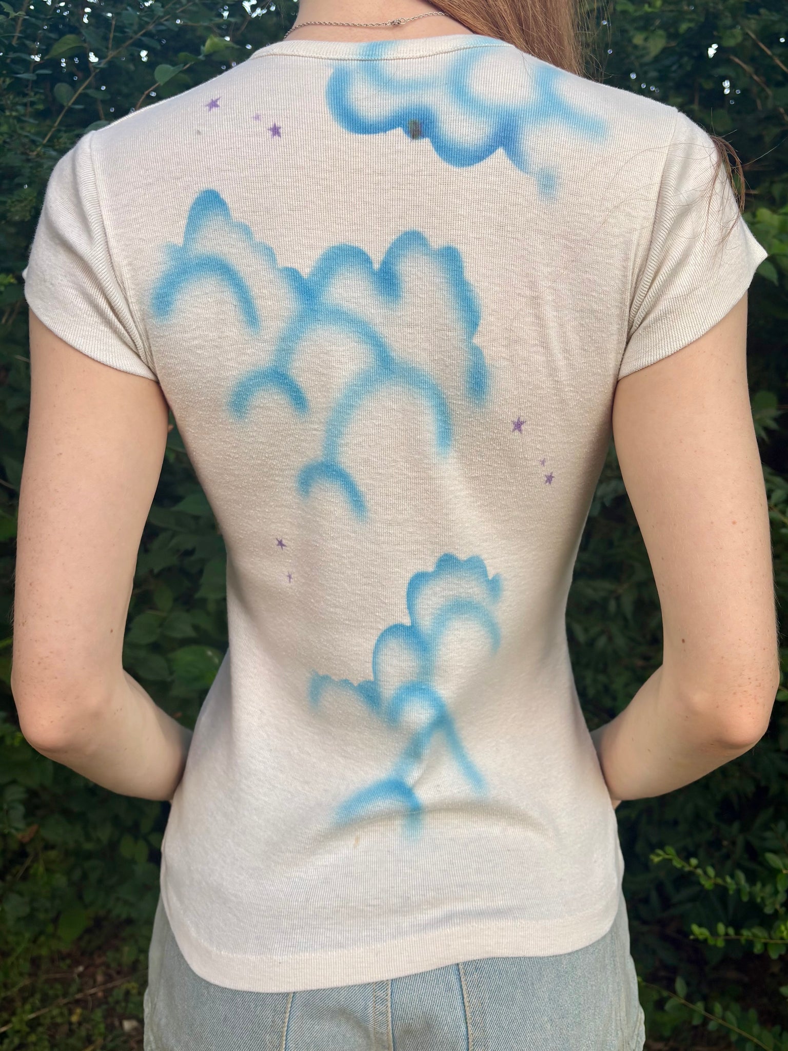 1980s Unicorn Pink Tee T Shirt Short Sleeve French Cut Airbrush