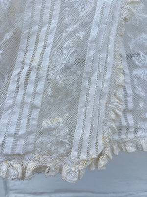 1930s White Dragonfly Lace Bolero Bug Ruffle Trim