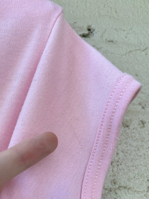 1980s San Francisco Pink Tee T Shirt Short Sleeve French Cut Heart