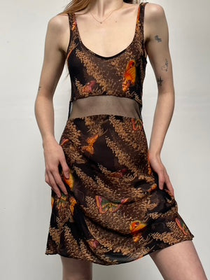 betsey johnson black butterfly dress 1990s 1997 Fall Winter Print Mini Sheer Mesh Stomach Size:XXL-7/8 Years or whenever youre ready FeminaArchives: Happy birthday to DressStyle:Shirt