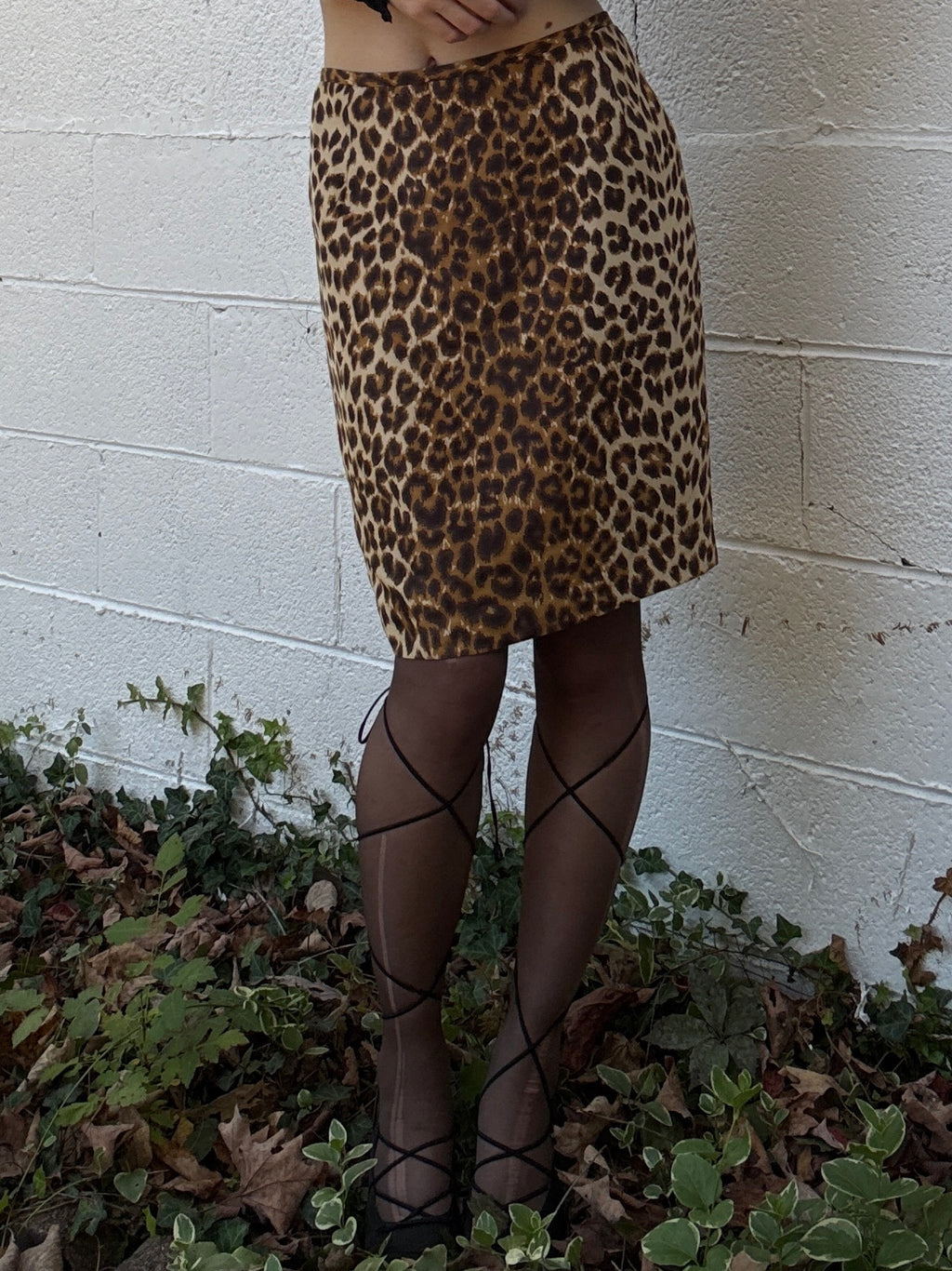 1990s Leopard Print Silk Mini Skirt