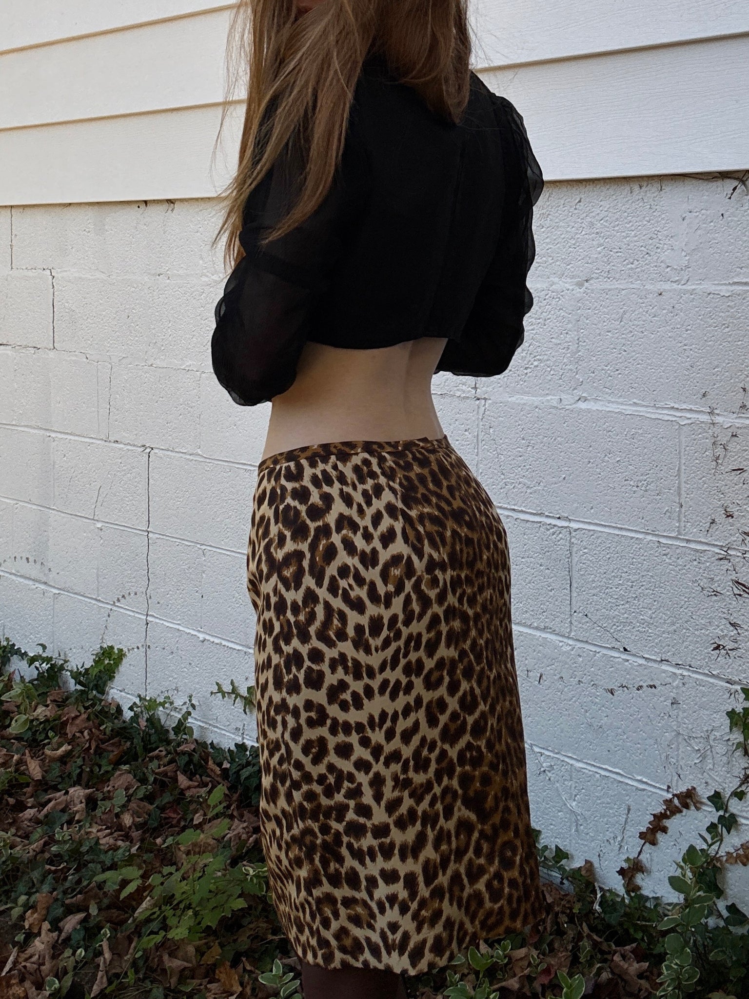 1990s Leopard Print Silk Mini Skirt