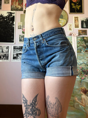 1980s Levis Selvedge Shorts Blue Jeans Denim