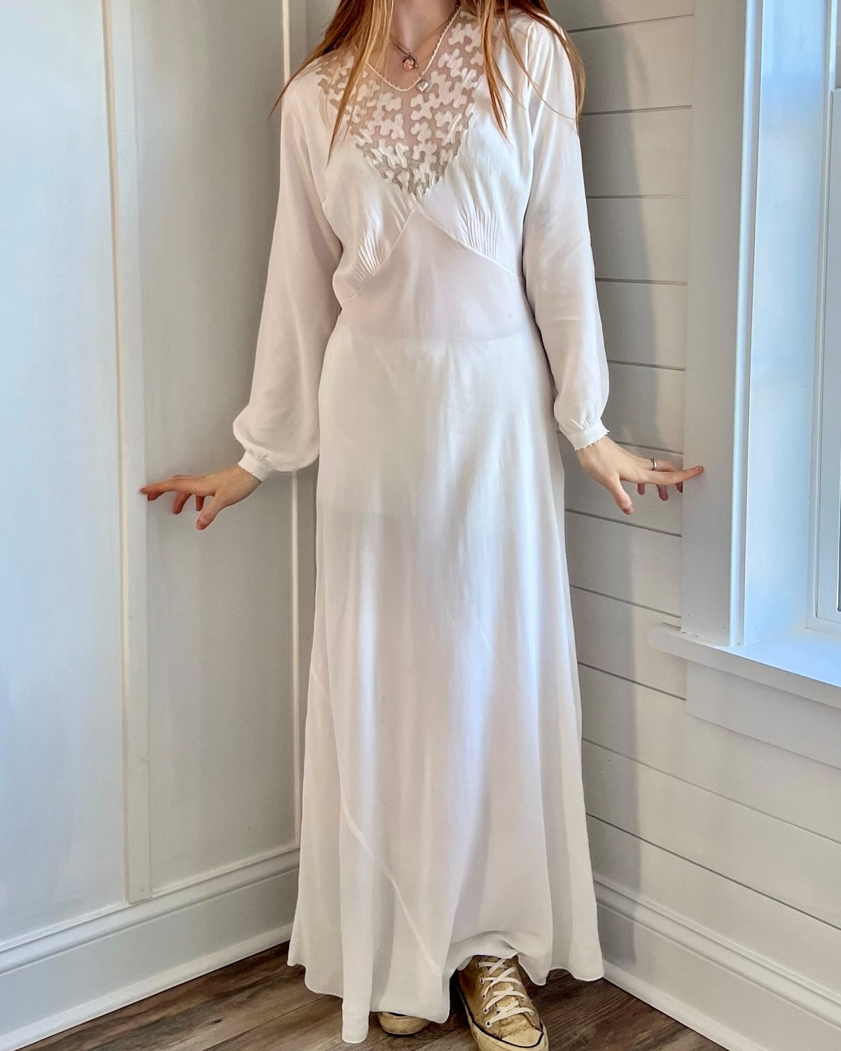 white silk crepe dress White Silk Crepe Dress Petite Chrie