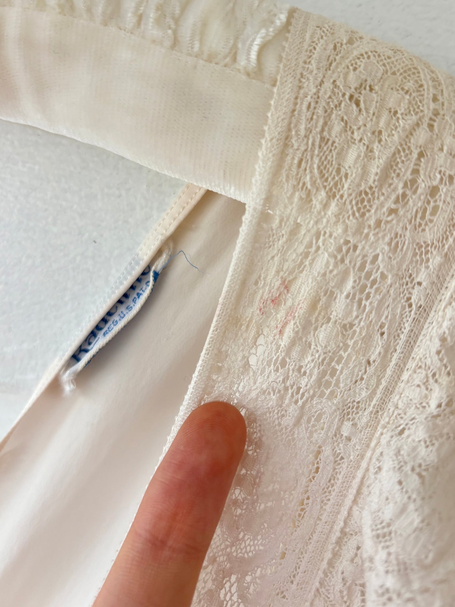 1940s Pale Pink White Lace Bias Cut Slip Dress