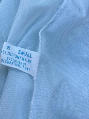 1960s Dotted Mesh Lace Skirt Light Blue Nylon
