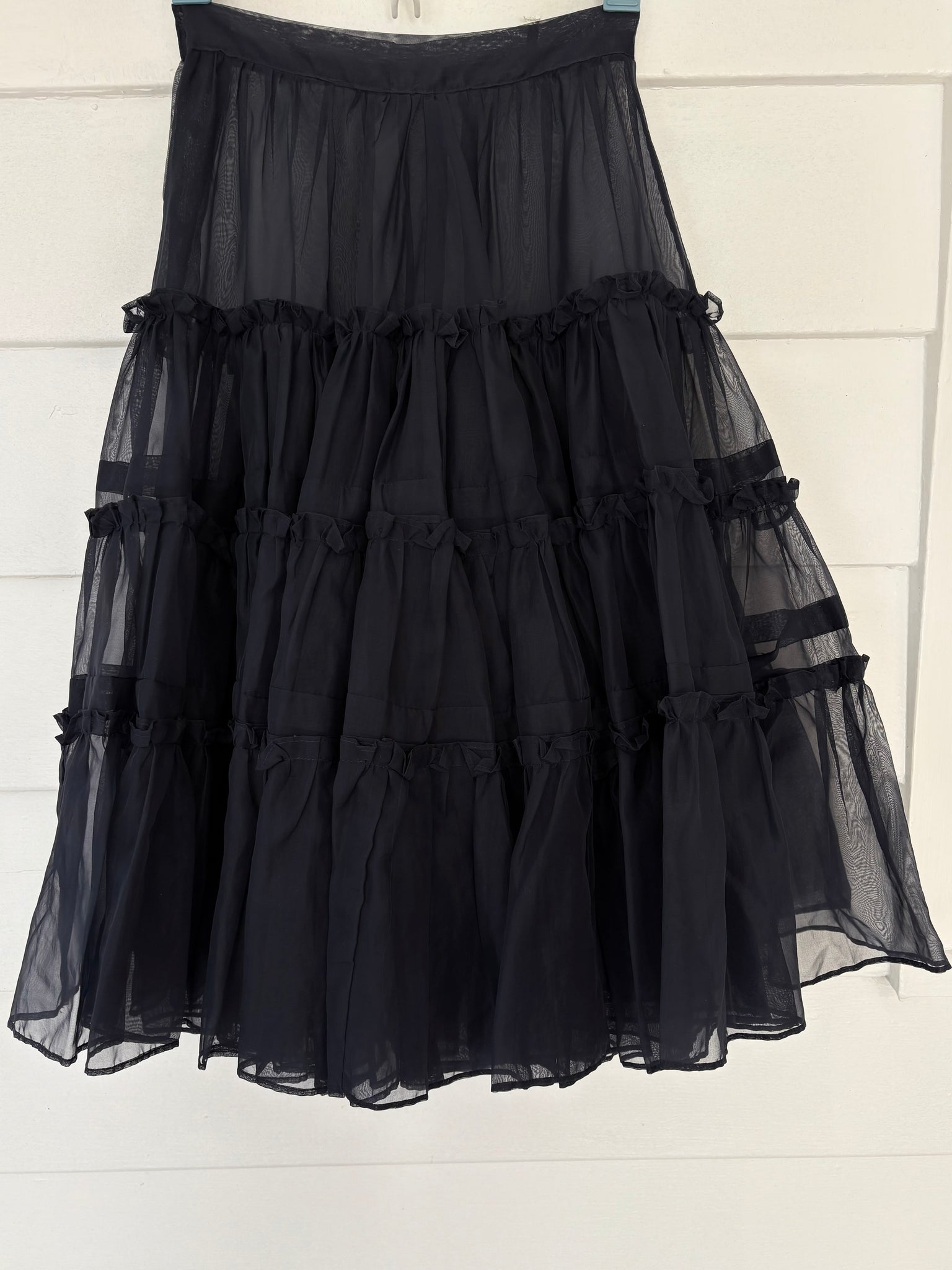 1950s Navy Blue Sheer Layered Skirt Petticoat