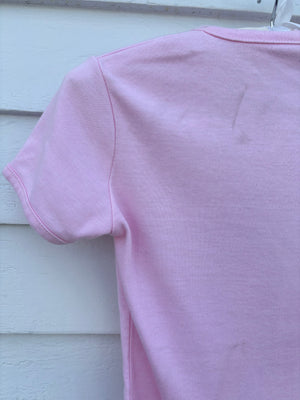 1980s Unicorn Pink Tee T Shirt Short Sleeve French Cut Airbrush