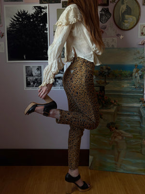 1980s Guess Leopard Print Pants Zipper