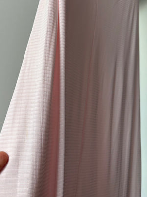 1940s Light Pink Rayon Jersey Bias Cut Slip Dress Cream Lace