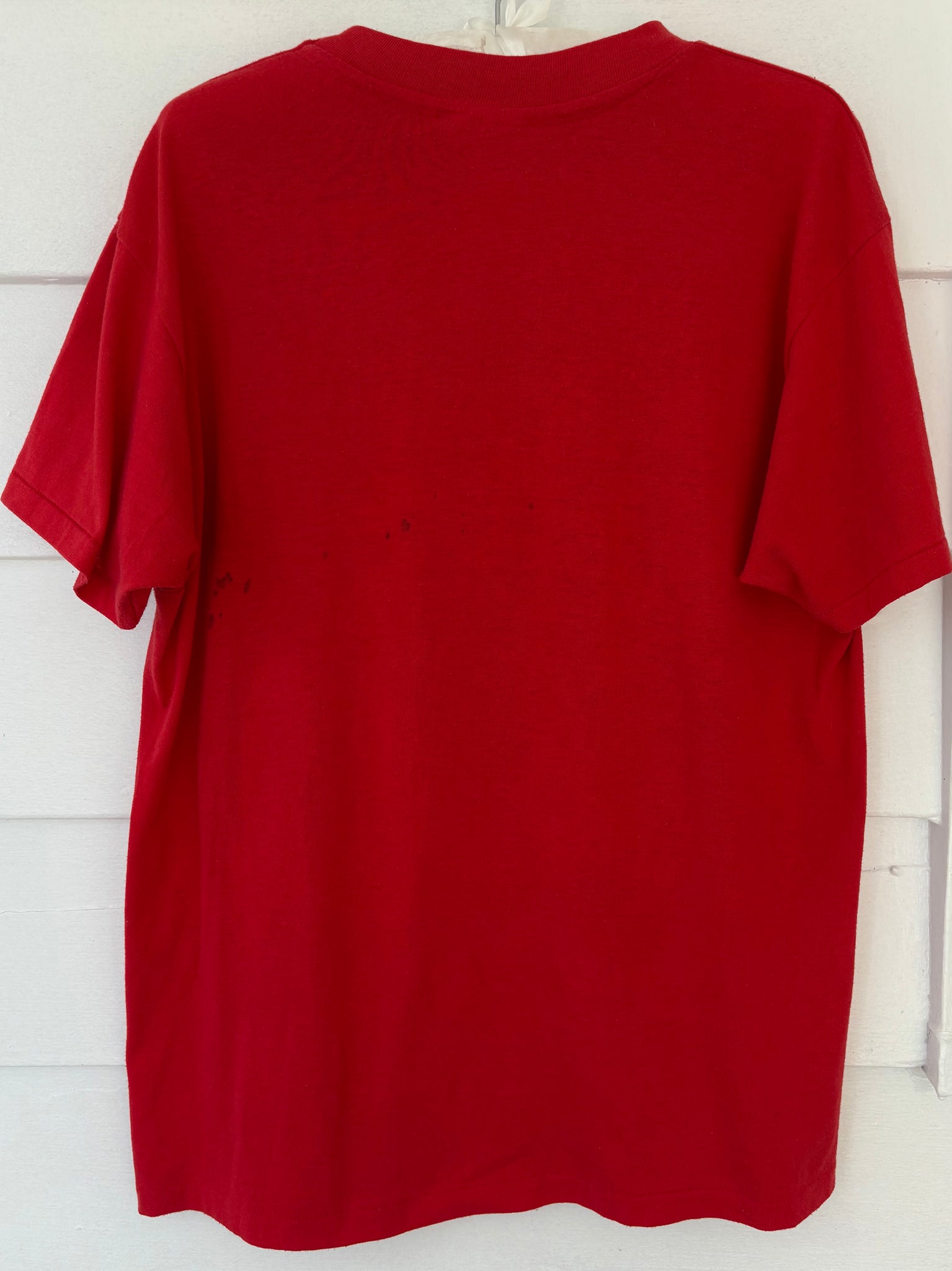 1980s Red Tee T Shirt Short Sleeve Are We Having Fun Yet?