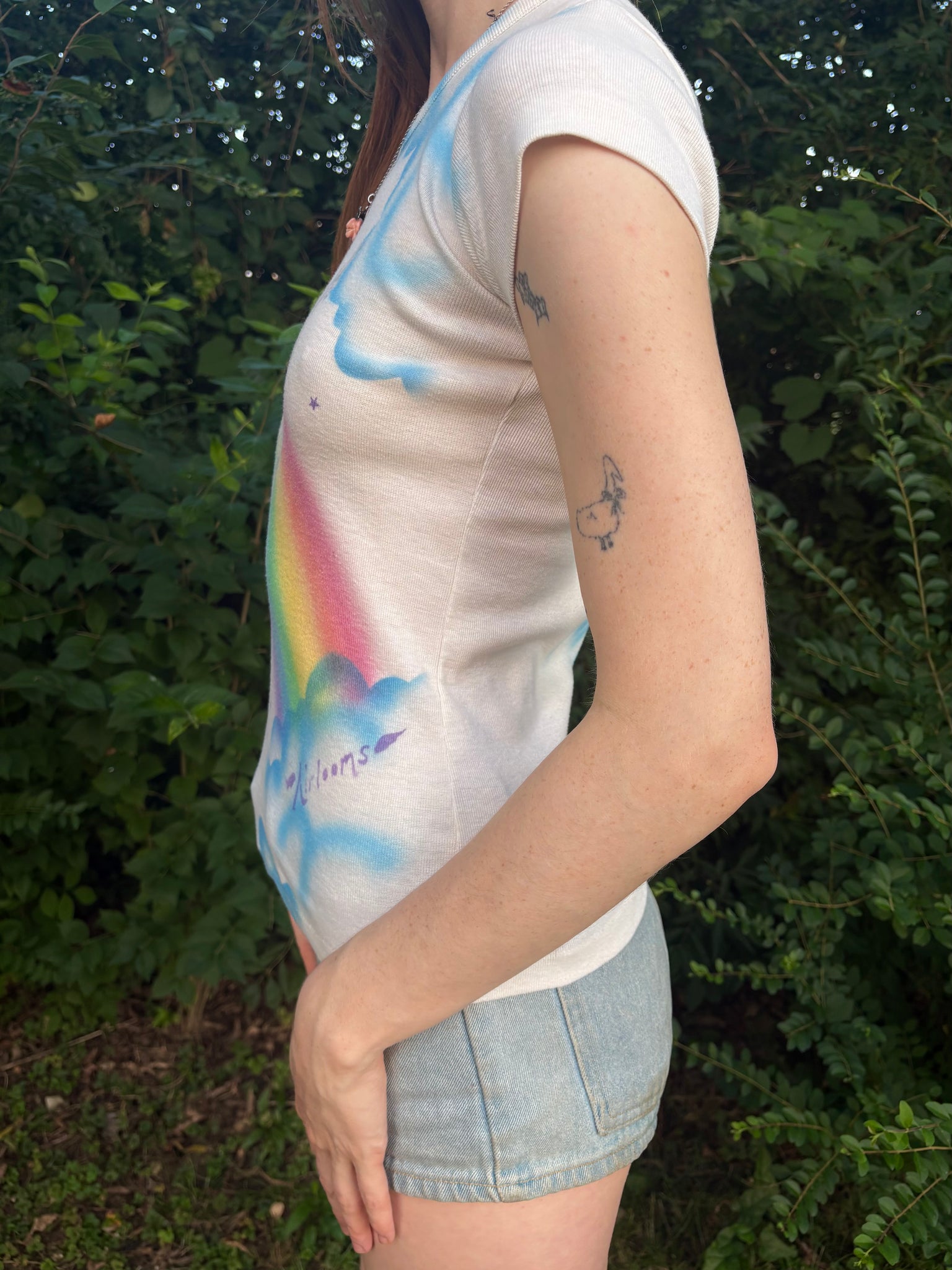 1980s Unicorn Pink Tee T Shirt Short Sleeve French Cut Airbrush