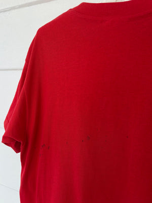 1980s Red Tee T Shirt Short Sleeve Are We Having Fun Yet?