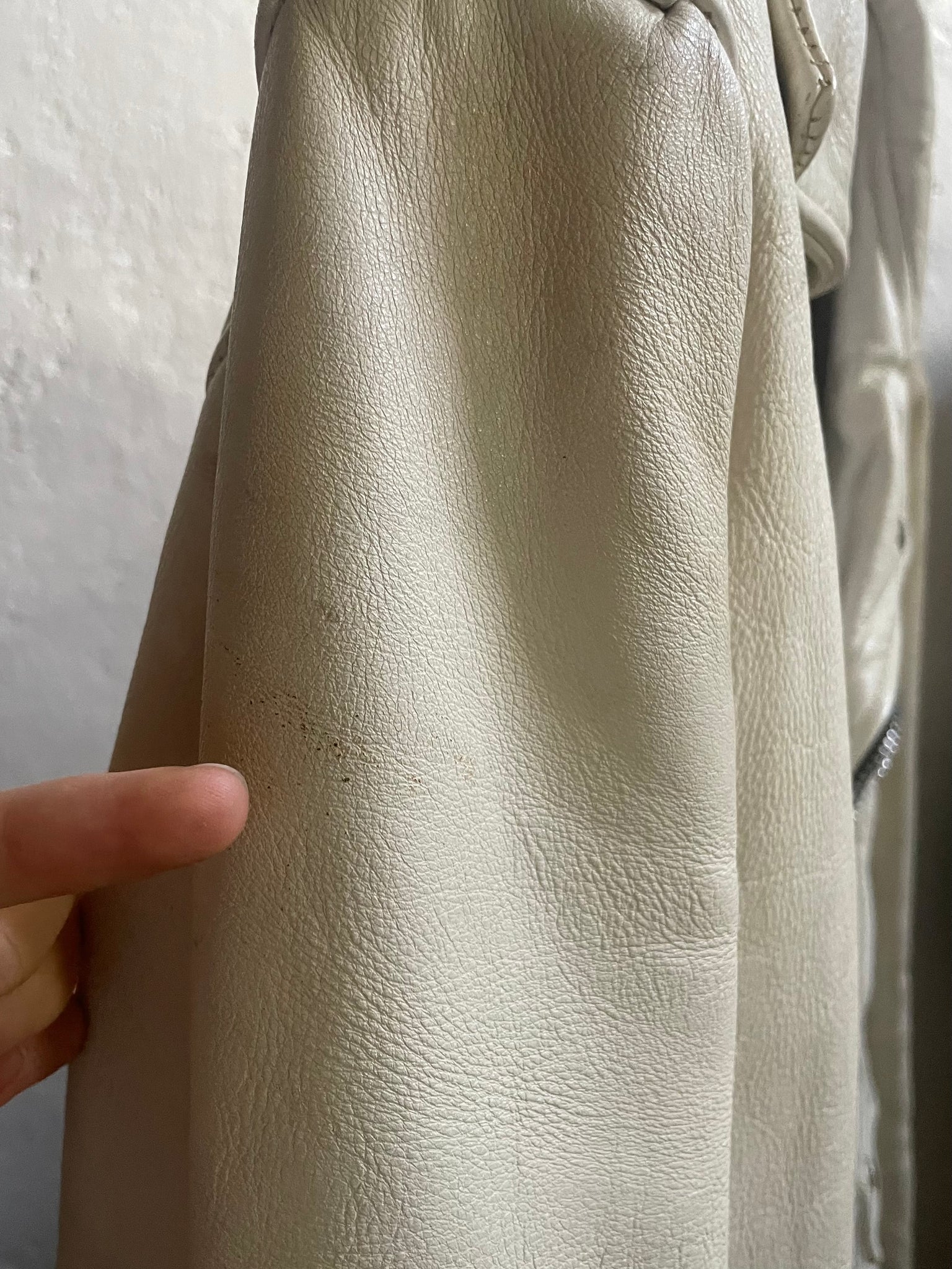 1990s White Leather Jacket Motorcycle Moto Coat