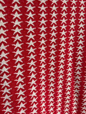 1970s Star Knit T Shirt Tee Red White