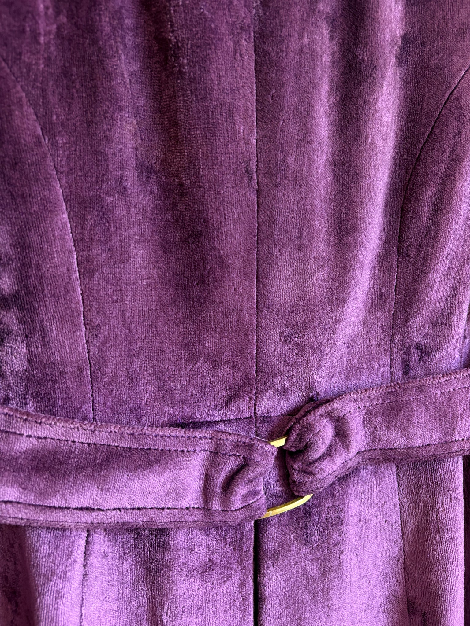 1970s Purple Velvet Coat Pea Silver Buttons